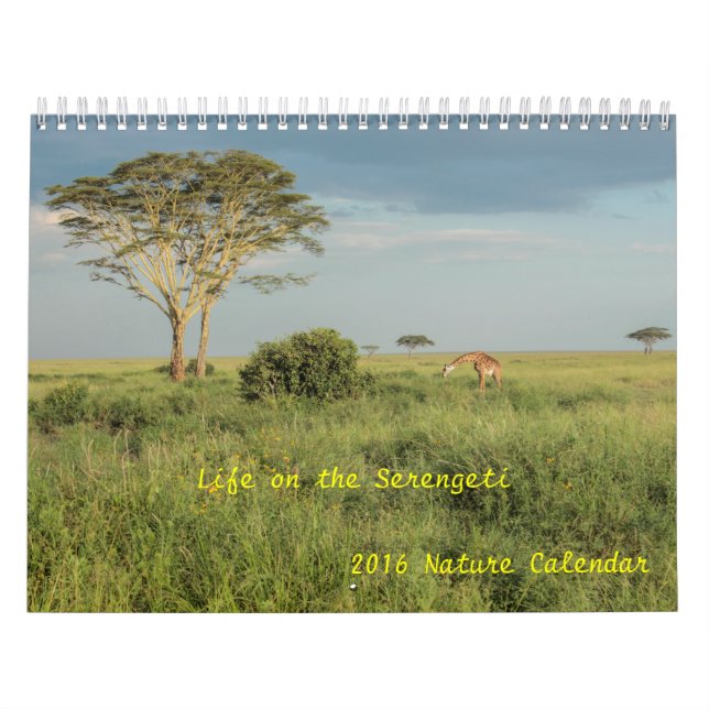 Liv på den Serengeti djurlivkalendern 2016 Kalender (Omslag)