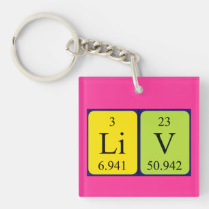 Liv Periodisk bord namn nyckelring
