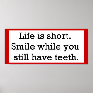 LIV ROLIGA MENINGAR KORT SMILE MEDAN DU FORTFARAND POSTER
