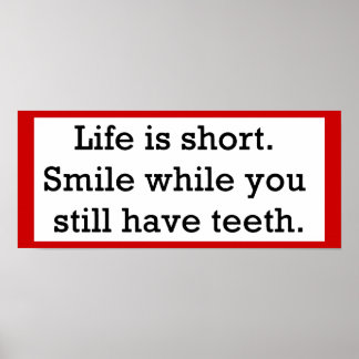LIV ROLIGA MENINGAR KORT SMILE MEDAN DU FORTFARAND POSTER