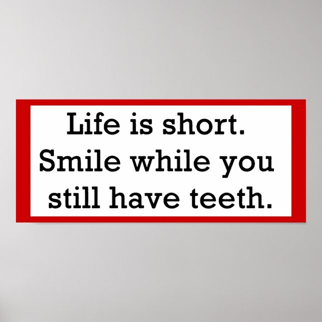 LIV ROLIGA MENINGAR KORT SMILE MEDAN DU FORTFARAND POSTER (Framsidan)