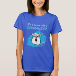 Liv…, Schnauzer - mörk T-tröja (kvinnor) T-shirt