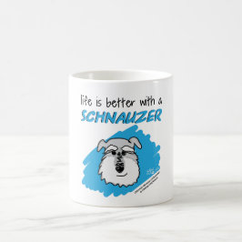 Liv…, Schnauzer - vitmugg Kaffemugg