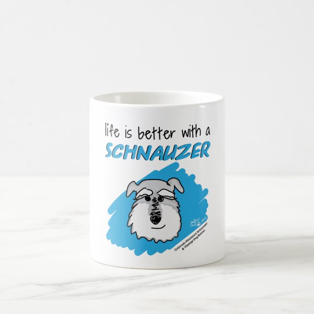 Liv…, Schnauzer - vitmugg Kaffemugg (Center)
