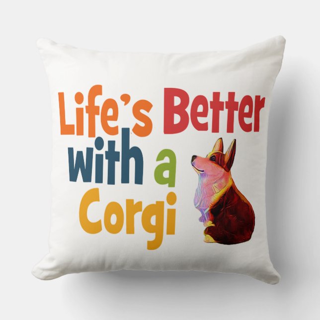Liv som är bättre med en Corgi Kudde (Framsida)