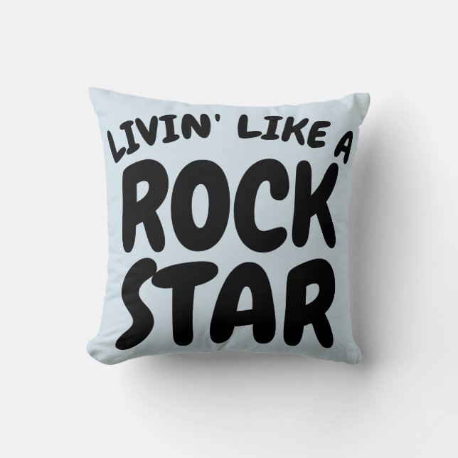 LIV SOM EN ROCKSTJÄRNA PILLOWS KUDDE (Framsida)