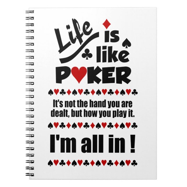 LIV SOM POKER anpassningsbar bärbar dator Anteckningsbok Med Spiral (Framsidan)