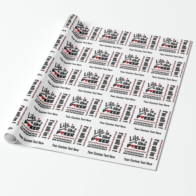 LIV SOM POKER-anpassningsbar papper Presentpapper (Utrullad)