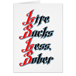 Liv suger mindre, nyktert hälsningskort
