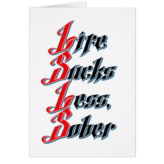 Liv suger mindre, nyktert hälsningskort (Framsidan)