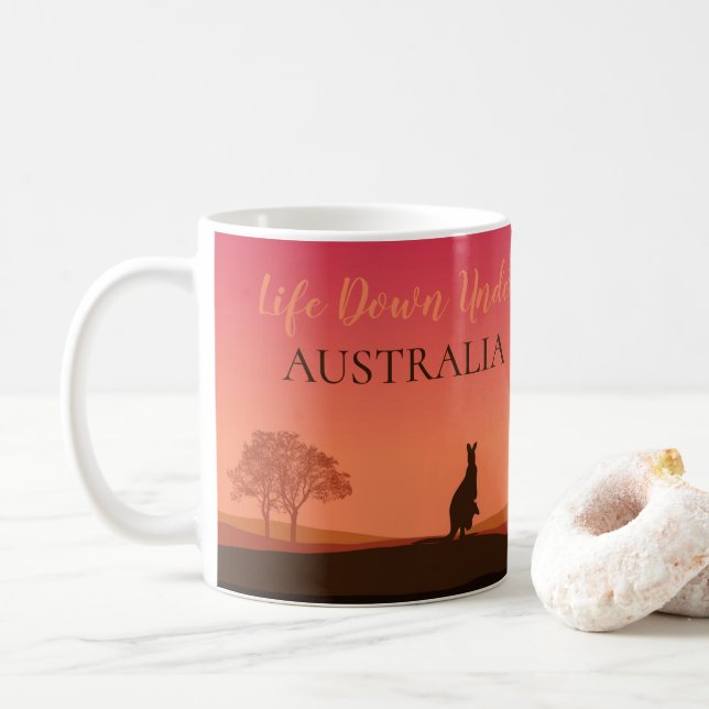 Liv under Kangaroo Australiska kaffeodlaren Mugg (Med munk)