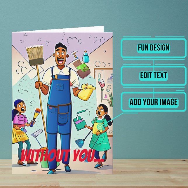 Liv utan dig som vaktmästare födelsedag kort (This fun card is specifically for the custodian friend in your life.)