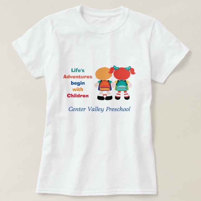 Liväventyr med barnannonseringen tee shirt (Design framsida)