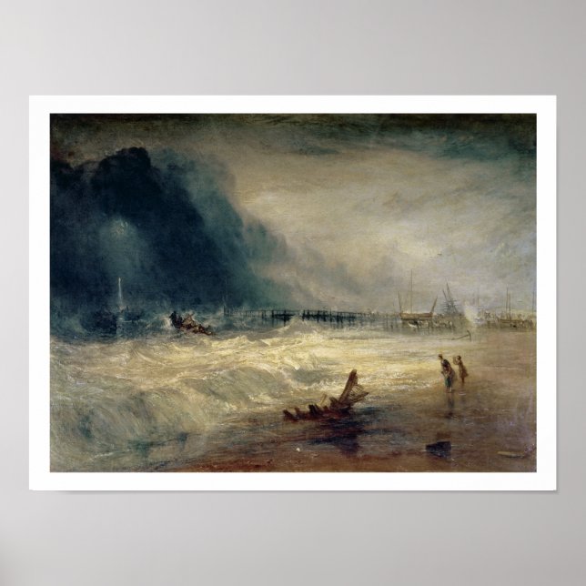 Livbåt och Manby Apparatus som går ut till ett ban Poster (Framsidan)