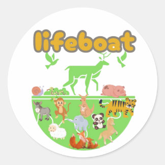 livbåt runt klistermärke