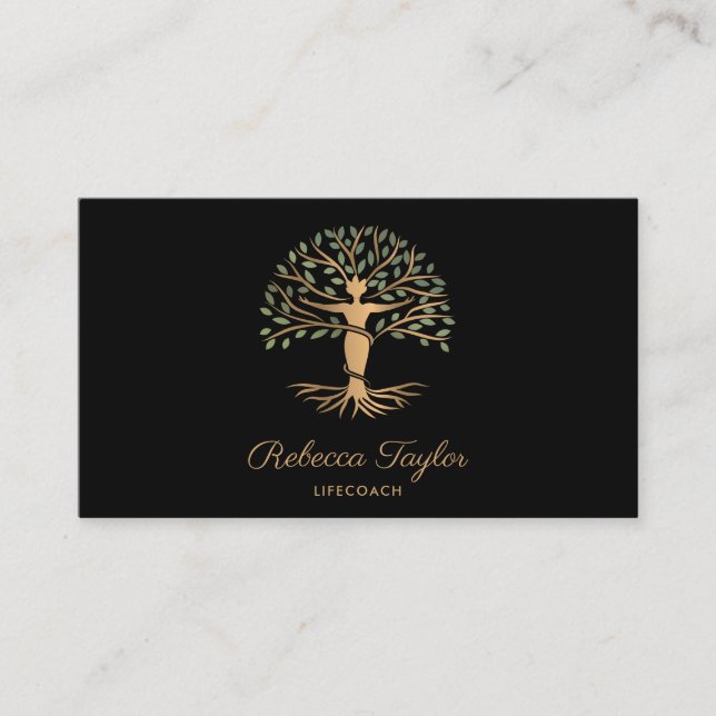 livbuss livets träd terapeut yoga healer busi visitkort (Framsida)