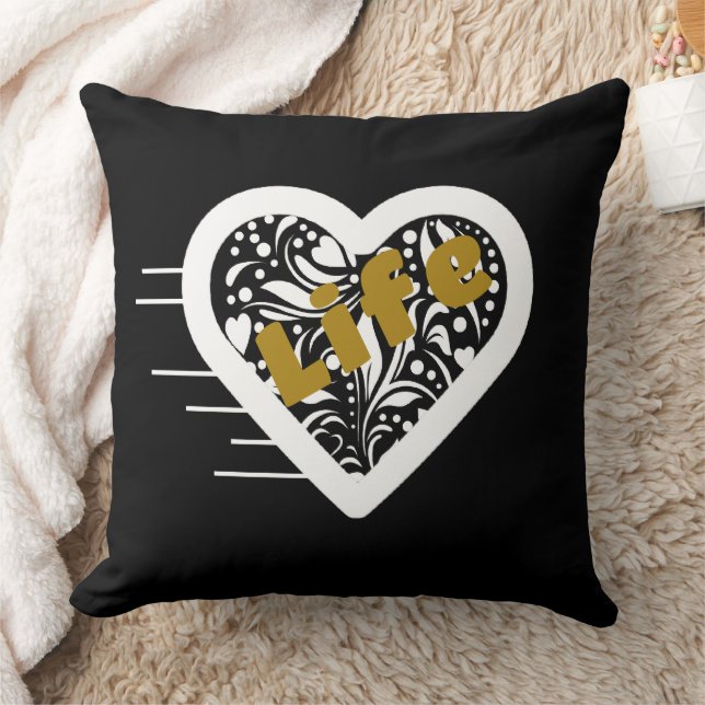 Livcitat Svart Kuddvar by Poet Adiela Akoo Kudde (Filt)