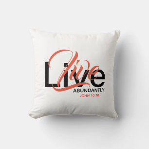 LIVE ABUNDANTLY Christian Abundant Life White Kudde