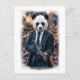 Live Action Panda Hero Movie on a White Helg Vykort