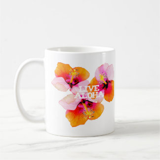 Live Aloha Hibiscus Floral Tropical Flowers Hawaii Kaffemugg