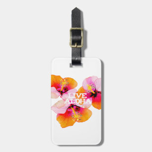Live Aloha Tropisk Hibiskus Bröllopspresent Hawaii Bagagebricka