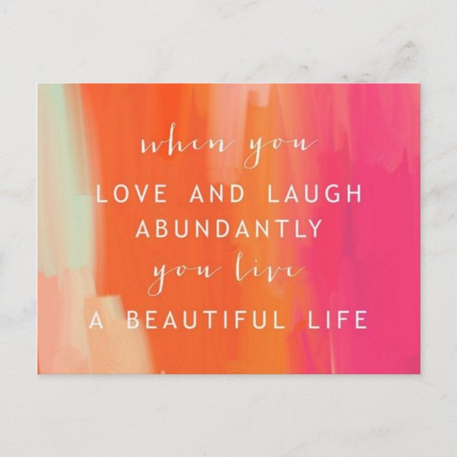 Live and Kärlek Life-vykort Vykort (Framsida)