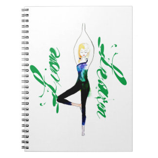 Live and Learn Yoga anteckningsbok Med Spiral