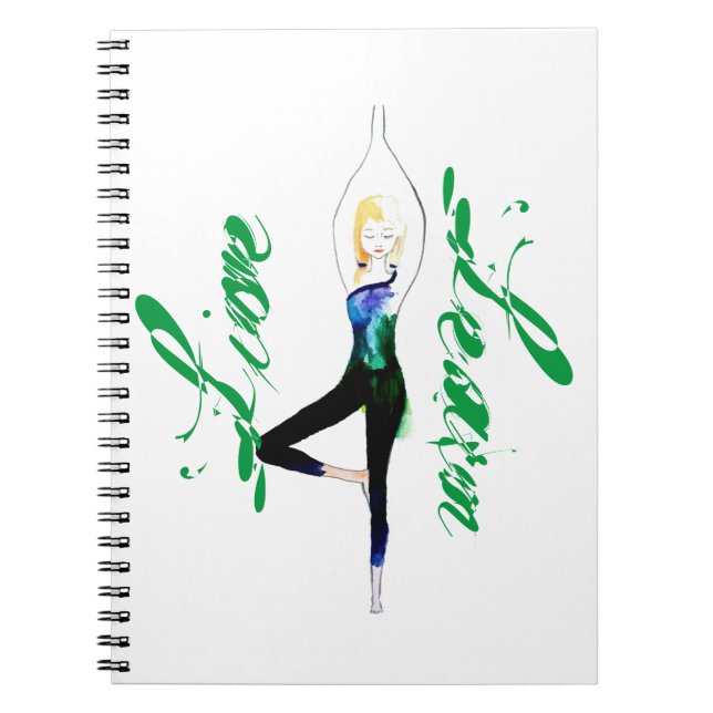 Live and Learn Yoga anteckningsbok Med Spiral (Framsidan)
