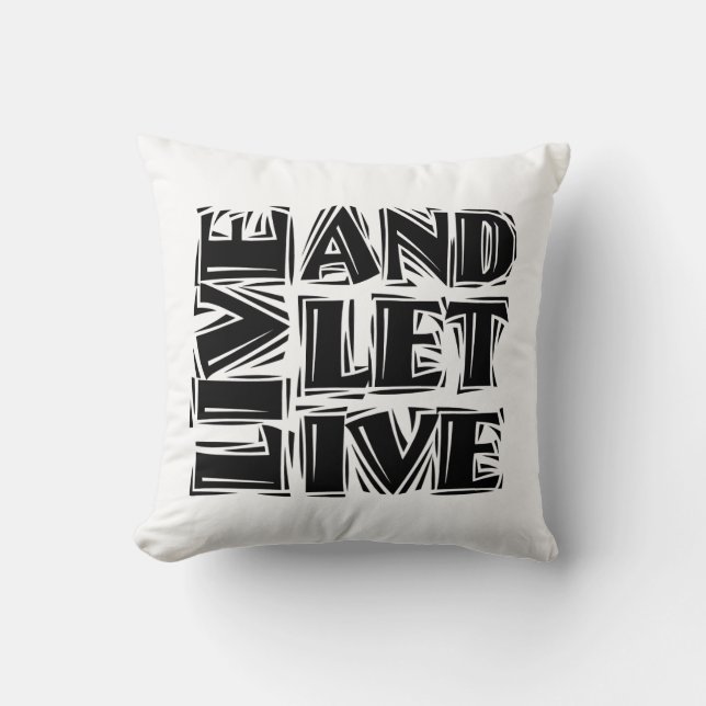 Live and Let Live 12 Step Recovery Slogan Quote Kudde (Framsida)