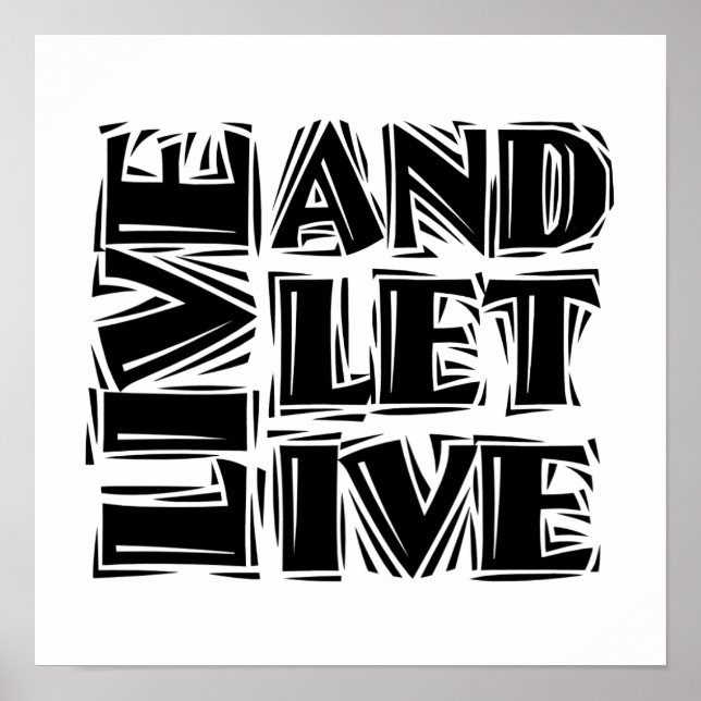 Live and Let Live 12 Step Recovery Slogan Quote Poster (Framsidan)