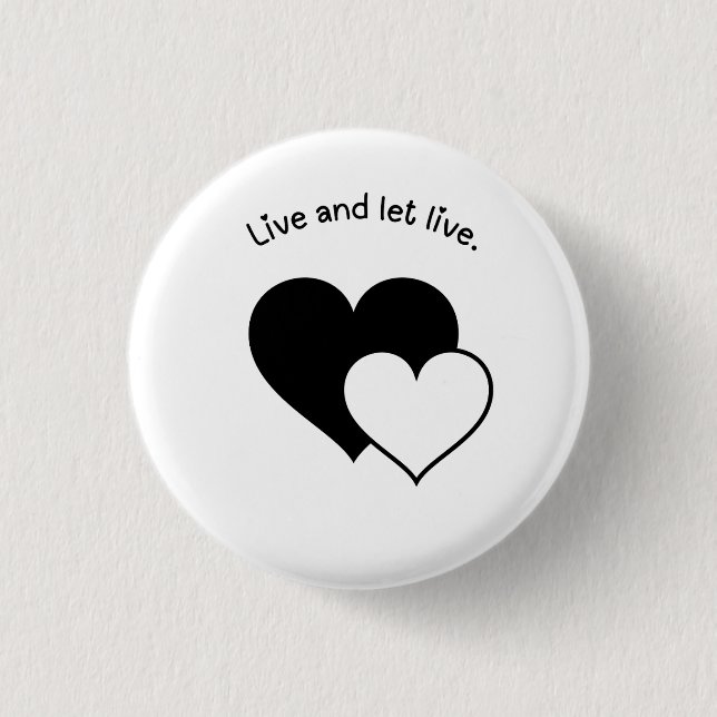 Live and Let Live Button Badge Knapp (Framsida)