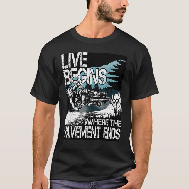 LIVE BEGINS, där trottoaren slutar MTB Downhill B T Shirt (Framsida)