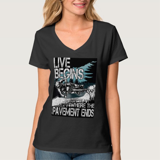 LIVE BEGINS, där trottoaren slutar MTB Downhill B T Shirt (Framsida)