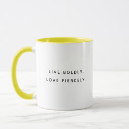 Live Boldly Fun Typography Two-Tone Mug Mugg