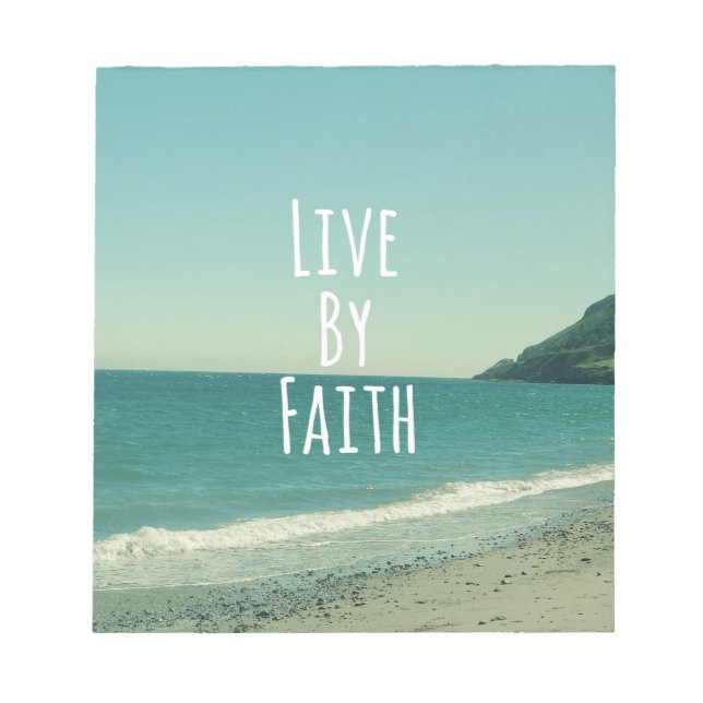 Live by Faith Bible Verse Anteckningsblock (Framsida)