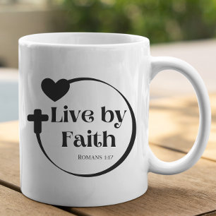 Live by Faith Scripture Mugg
