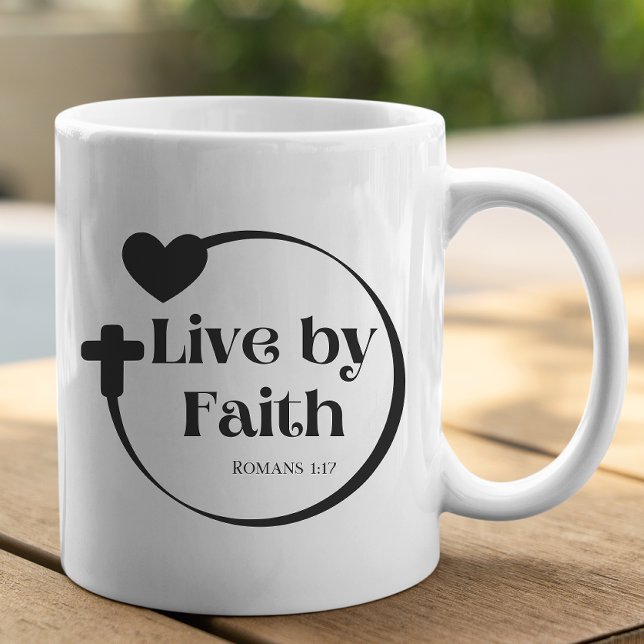 Live by Faith Scripture Mugg (Skapare uppladdad)