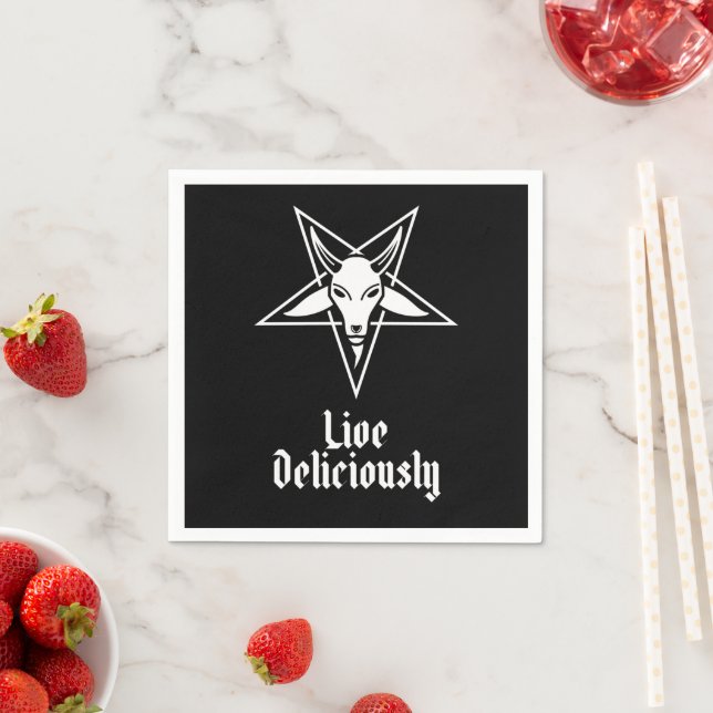 Live Delicious Black Phillip Baphomet Cocktail Pappersservett (Insitu)