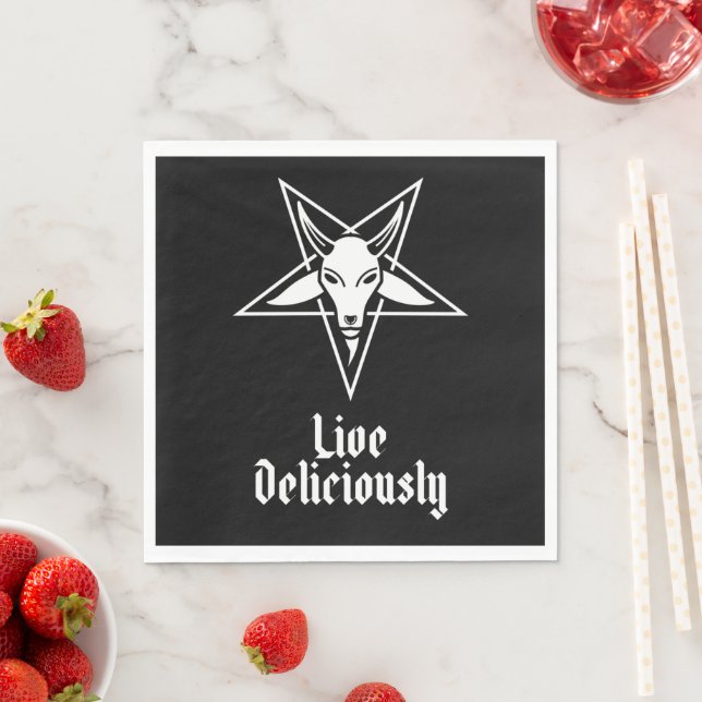 Live Delicious Black Phillip Baphomet Luncheon Pappersservett (Insitu)