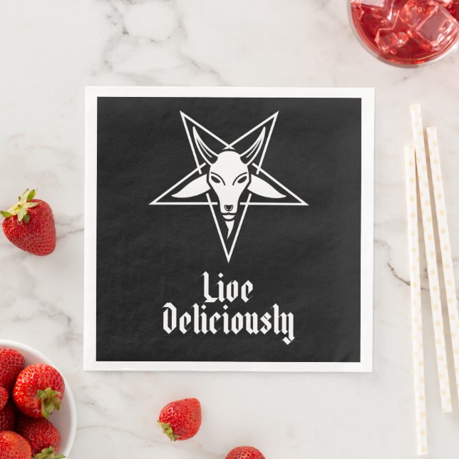 Live Delicious Black Phillip Baphomet Pappersservett (Insitu)