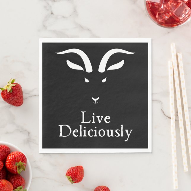 Live Delicious Black Phillip Luncheon Pappersservett (Insitu)