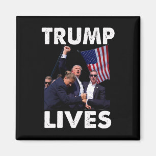 Live Donald Trump Mugg Shot - Överlämnar aldrig Magnet