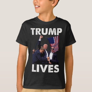 Live Donald Trump Mugg Shot - Överlämnar aldrig T Shirt