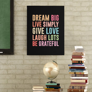 Live Dream Big Canvastryck