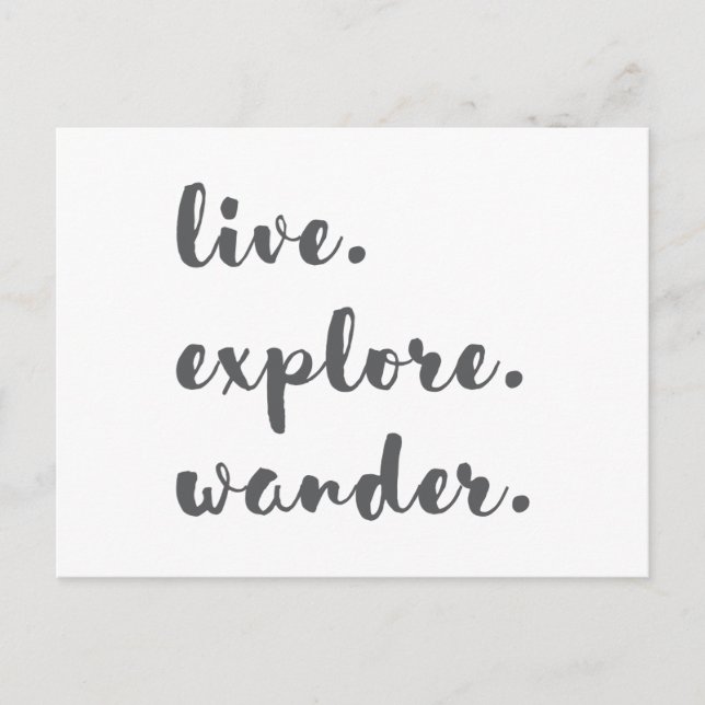 Live Explore Wander Vykort (Framsida)