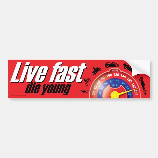 Live Fast Die Young Bildekal (Framsidan)