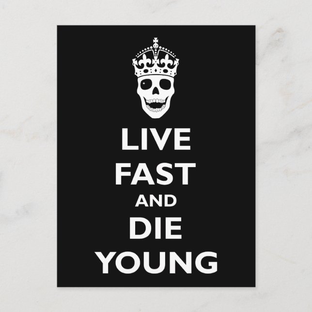 Live Fast & Die Young Vykort (Framsida)