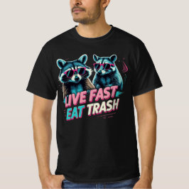 Live Fast Eat Sopor Raccoon Memine T Shirt