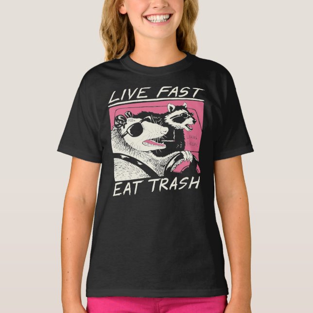 Live Fast! Eat Trash! Classic T-Shirt (Framsida)