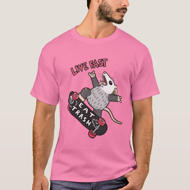 Live Fast Eat Trash T Shirt (Framsida)